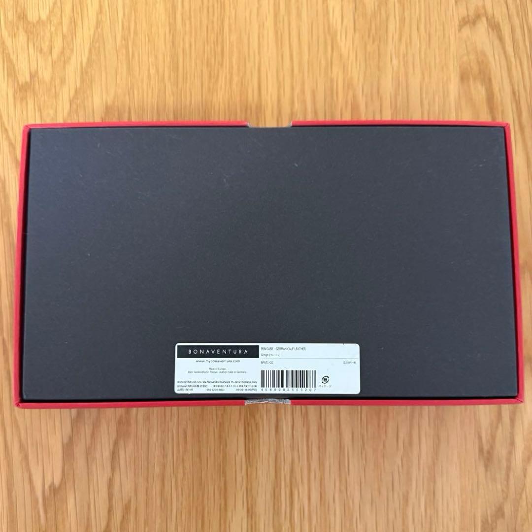 美品❤︎BONAVENTURA ペンケース シュリンクレザー グレージュ