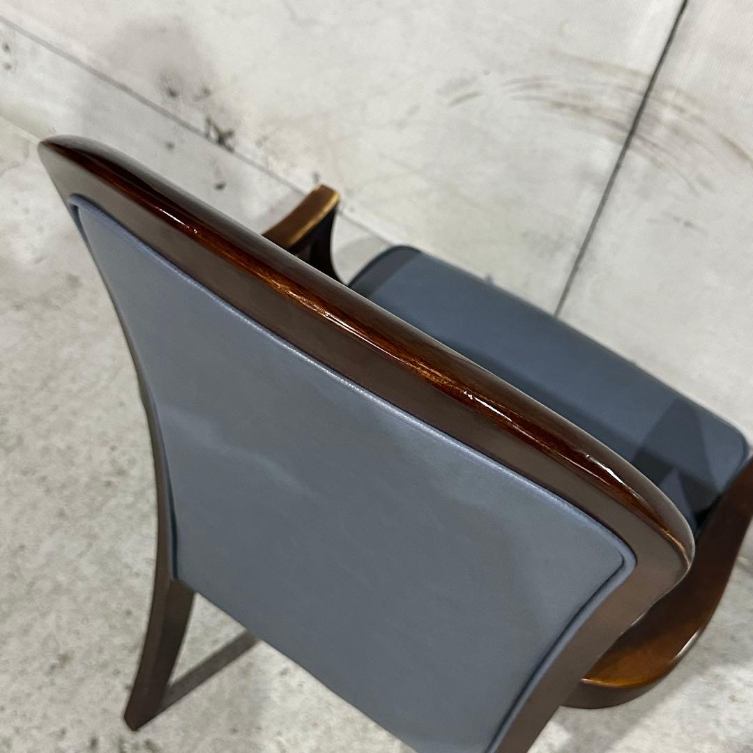 ✦マルニ木工✦ アームチェア 昭和レトロ レザー調 鋲打ち クラシックチェア