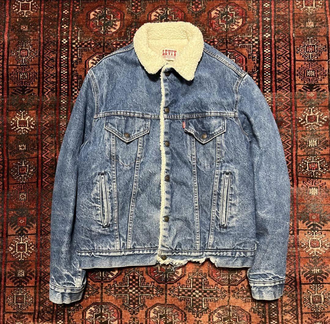 ◆身幅60 USA製SIZE42 LEVI’Sボアデニムジャケットボタン裏527