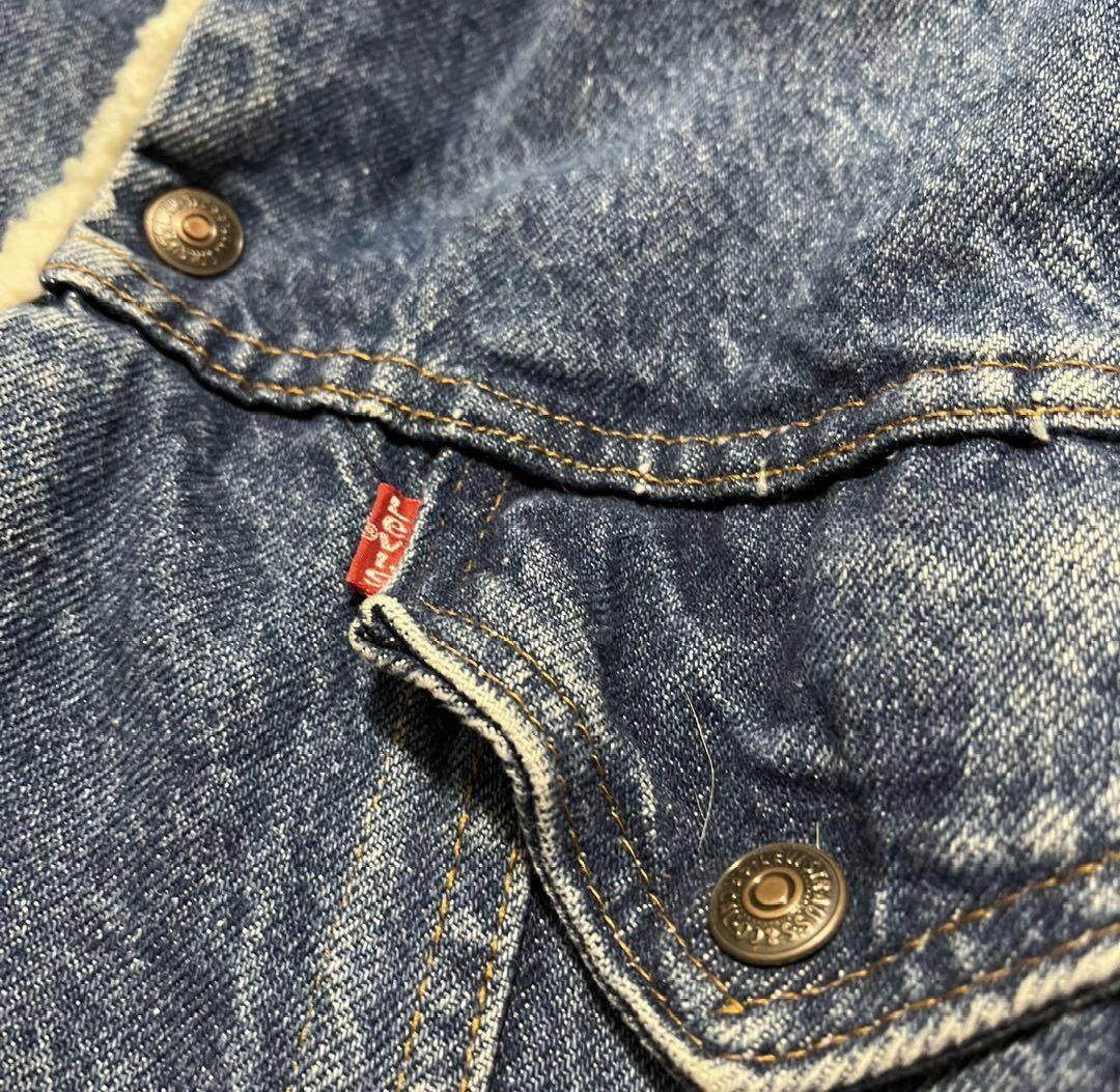 ◆身幅60 USA製SIZE42 LEVI’Sボアデニムジャケットボタン裏527