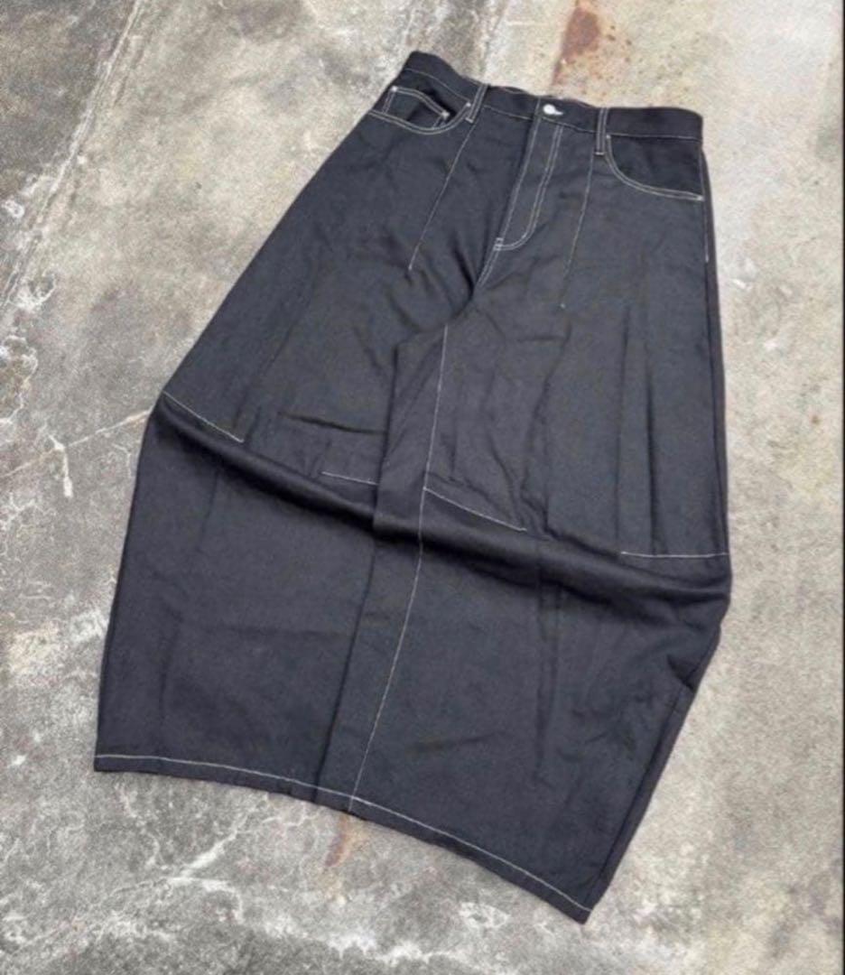 BELVETPleated Wide-Leg Baggy Pantsごまだれ着用