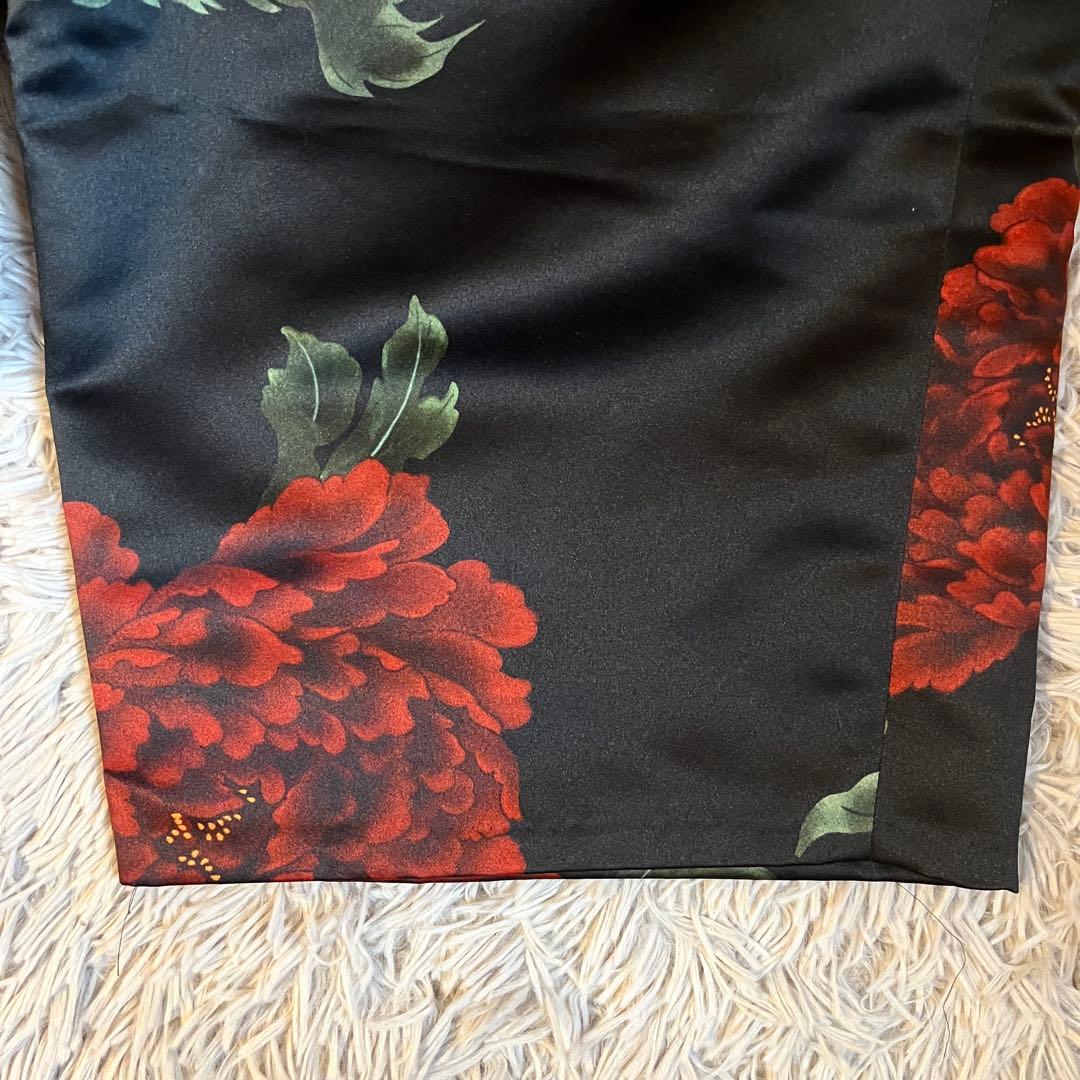 極美品 &ellecy アンドエルシー ワイドパンツ 牡丹柄 花柄 M