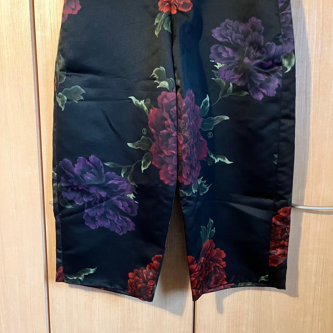 極美品 &ellecy アンドエルシー ワイドパンツ 牡丹柄 花柄 M