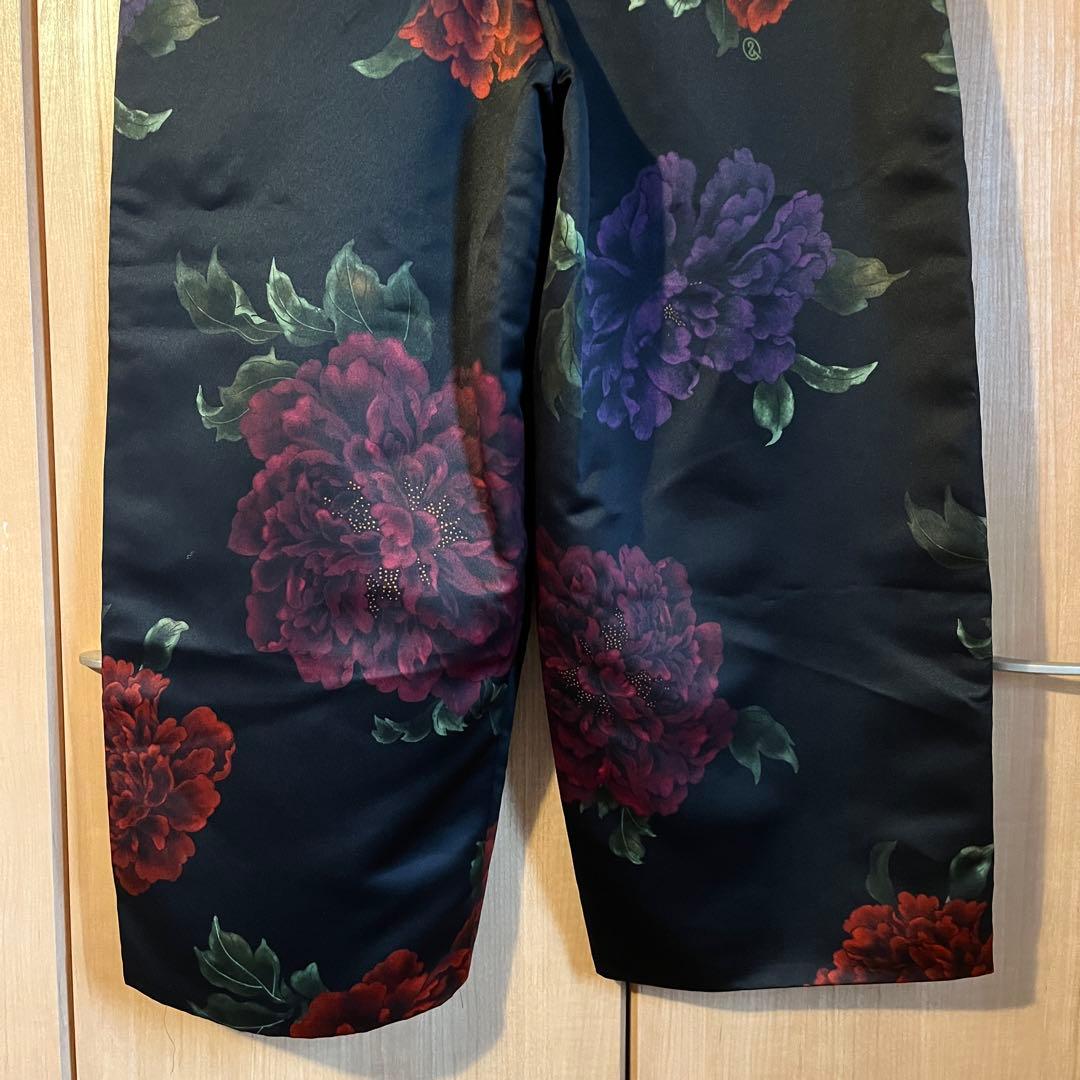 極美品 &ellecy アンドエルシー ワイドパンツ 牡丹柄 花柄 M