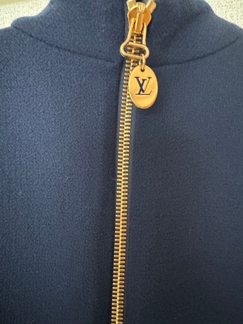 秋冬ワンピ ルイヴィトン ネイビー 半袖 ひざ丈ワンピース 38