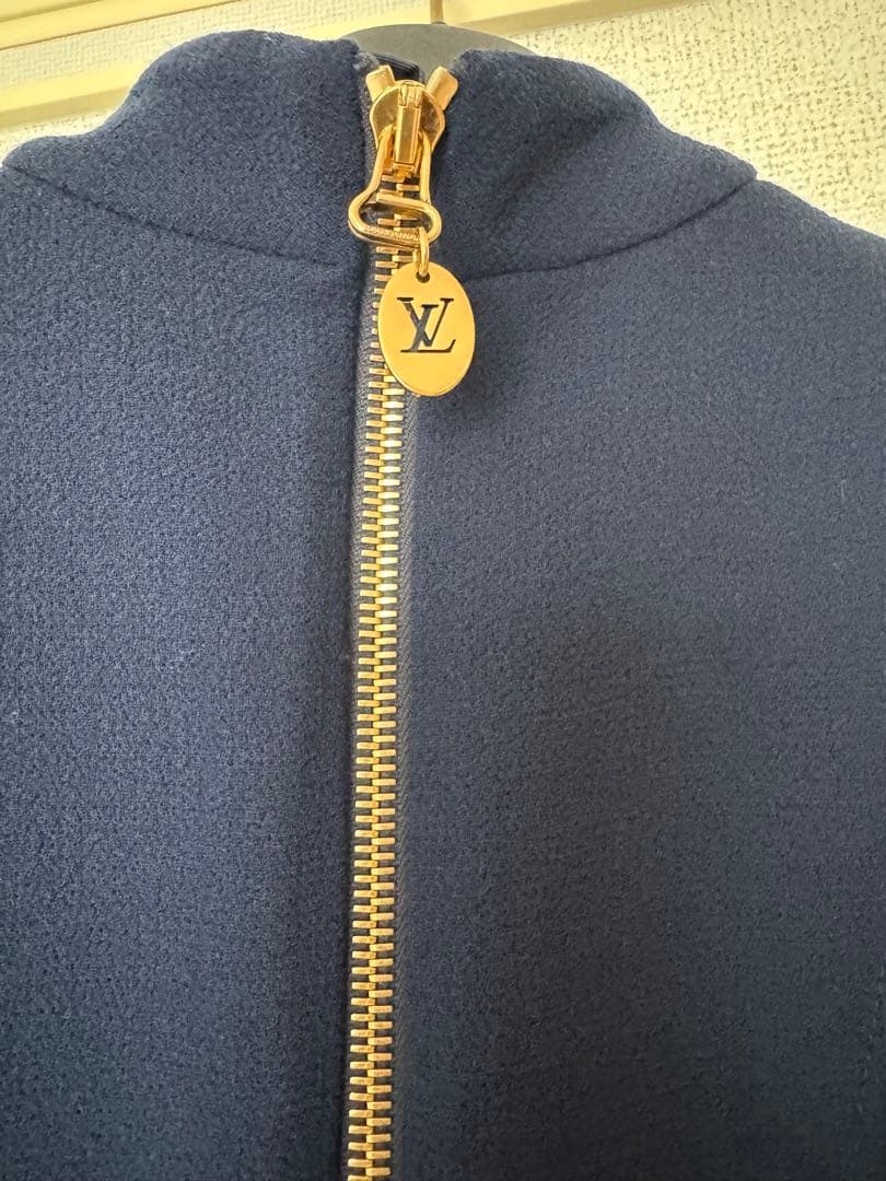 秋冬ワンピ ルイヴィトン ネイビー 半袖 ひざ丈ワンピース 38