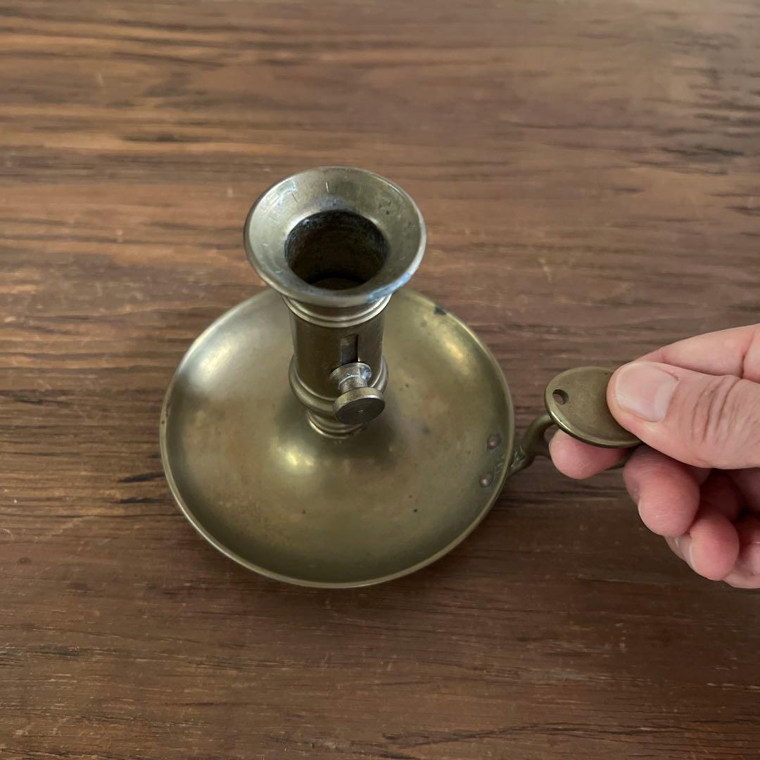 キャンドル スナッファー付き 真鍮燭台 ホルダー スタンド フランスアンティーク