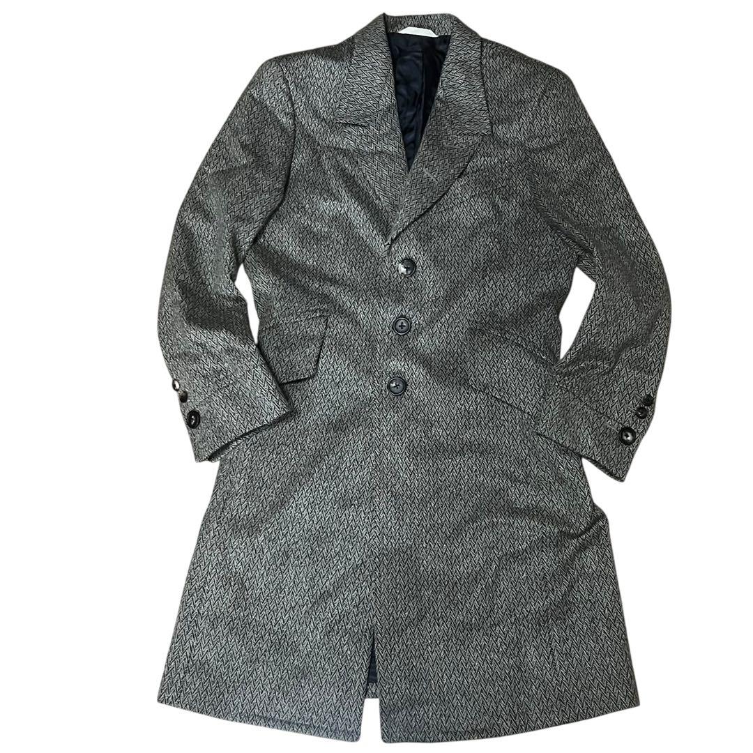 美品 ポールスミスコレクション　チェスターコート ヘリンボーン ウール M