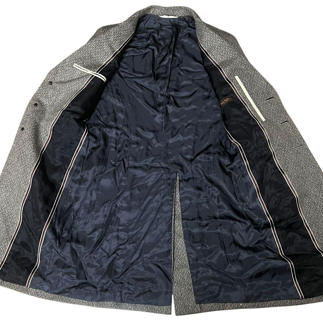 美品 ポールスミスコレクション　チェスターコート ヘリンボーン ウール M