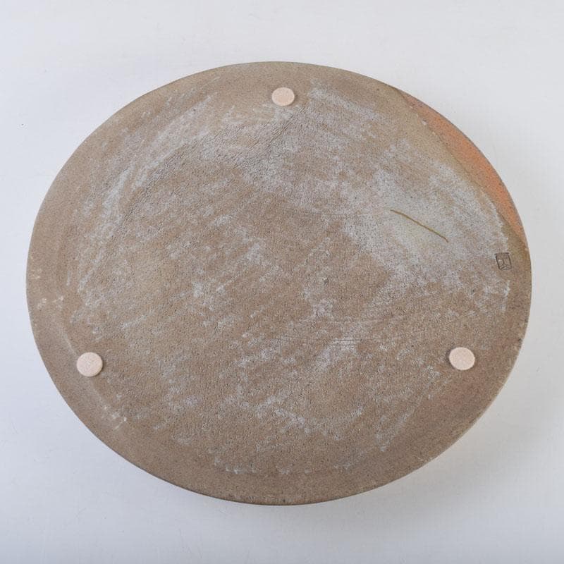 和食器　焼〆　南蛮皿　大皿　在銘　共箱　N　8740A