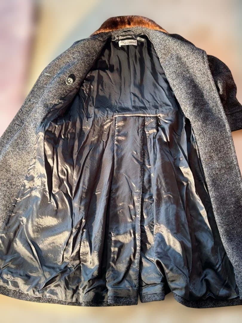 DOLCE&GABBANA コート ファー付き襟　ロングコート