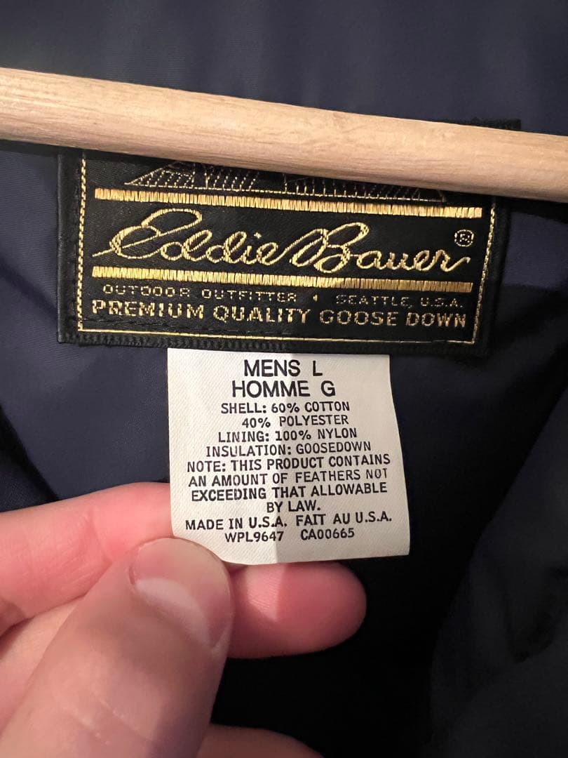 Eddie Bauer 80sダウンジャケット L ネイビー