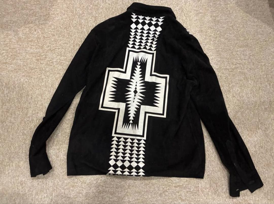 キムタク ライブ着用 バックラッシュ カンガルースエードレザーシャツ