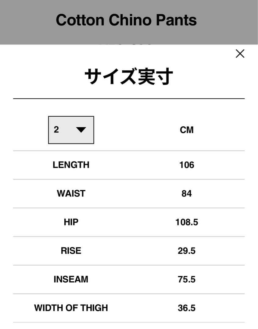 sacai 25SS size2 Cotton Chino ベージュ