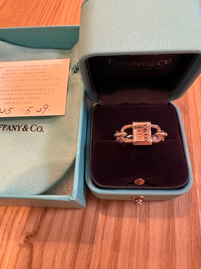 美品 Tiffany & Co. 1837 スモールダブルロック リング 9号
