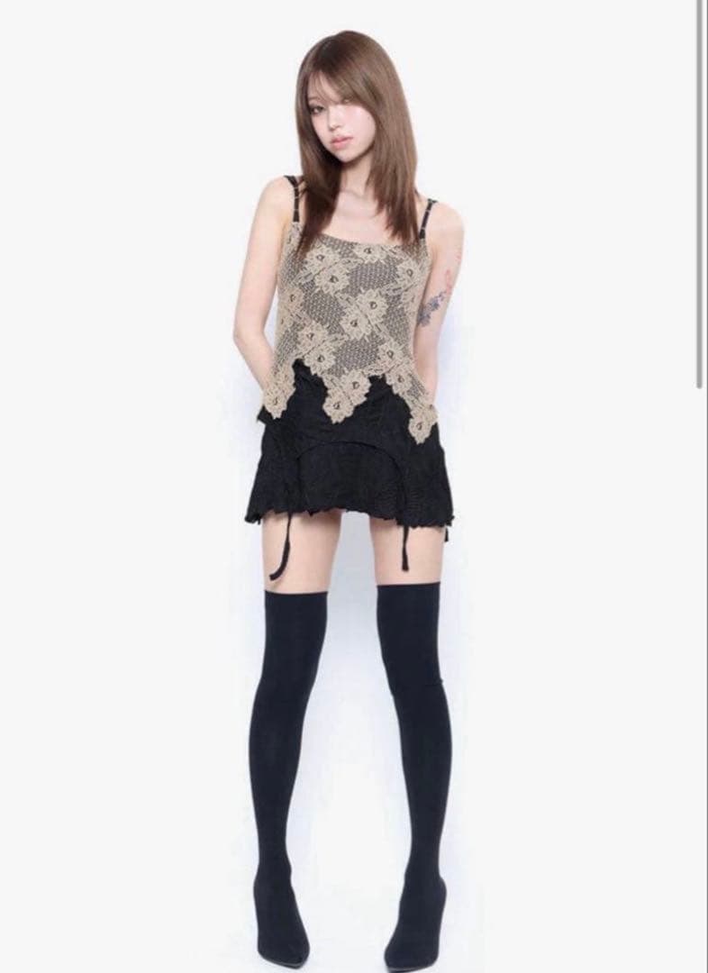 ワンピース theredthread S cutting lace dress