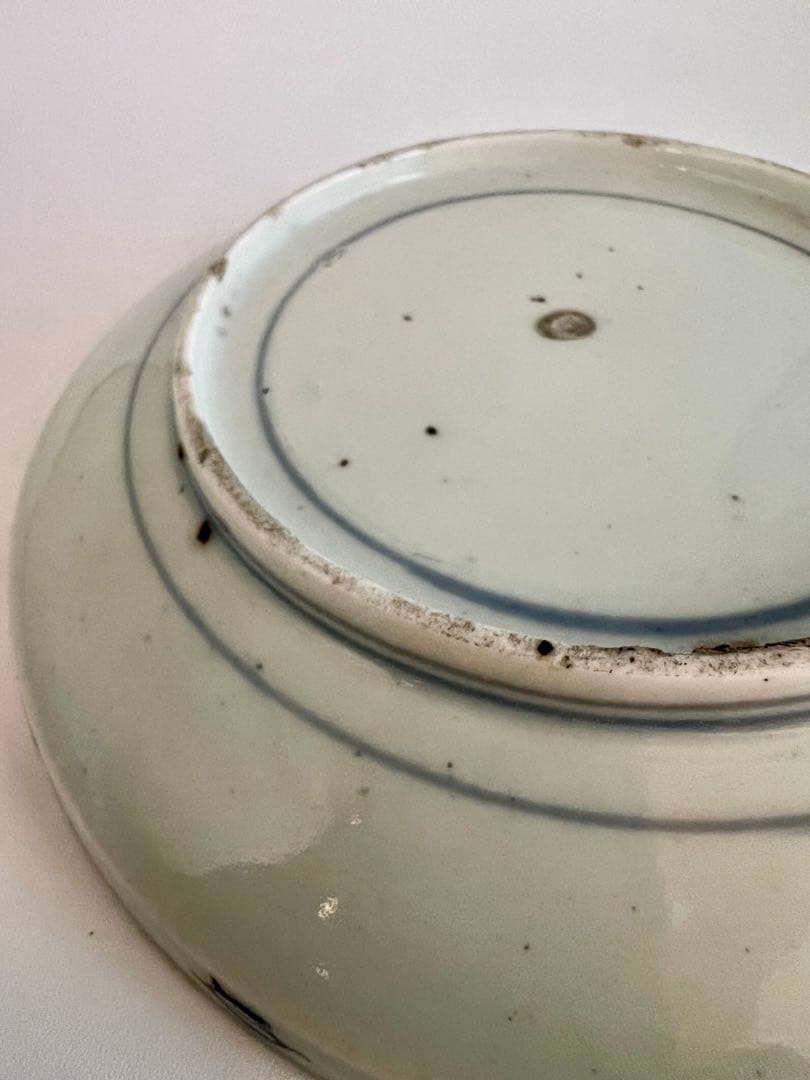 古伊万里　古染付　雁の図皿　染付　アンティーク　古道具　食器