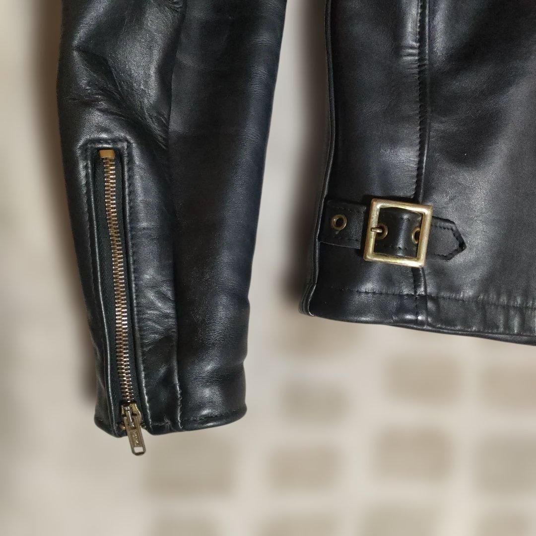 美品 別注希少モデル 短丈ゴールドジップ 643E Schott 襟付34 - メルカリ