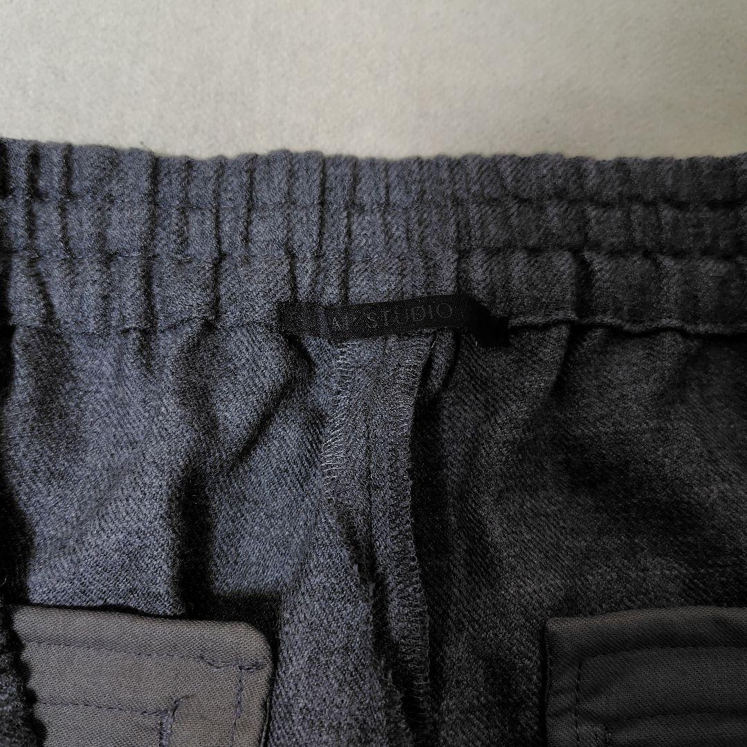 美品 AP STUDIO サキソニー ウール セミフレア パンツ 総ゴム