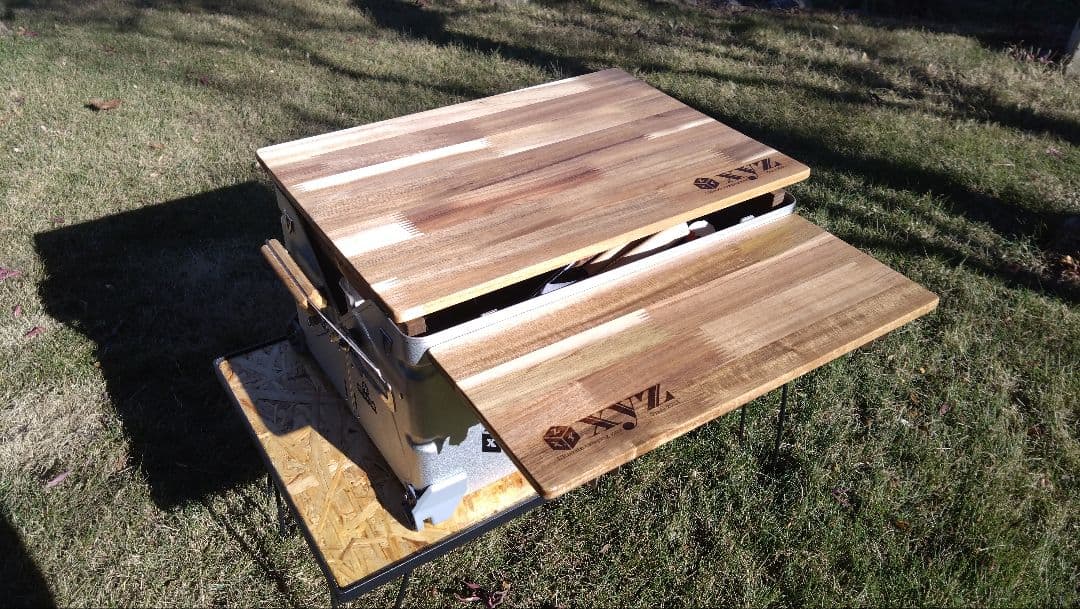 スノーピーク　シェルフコンテナ25用　スライド天板＆サイドテーブル＆サイドバー②