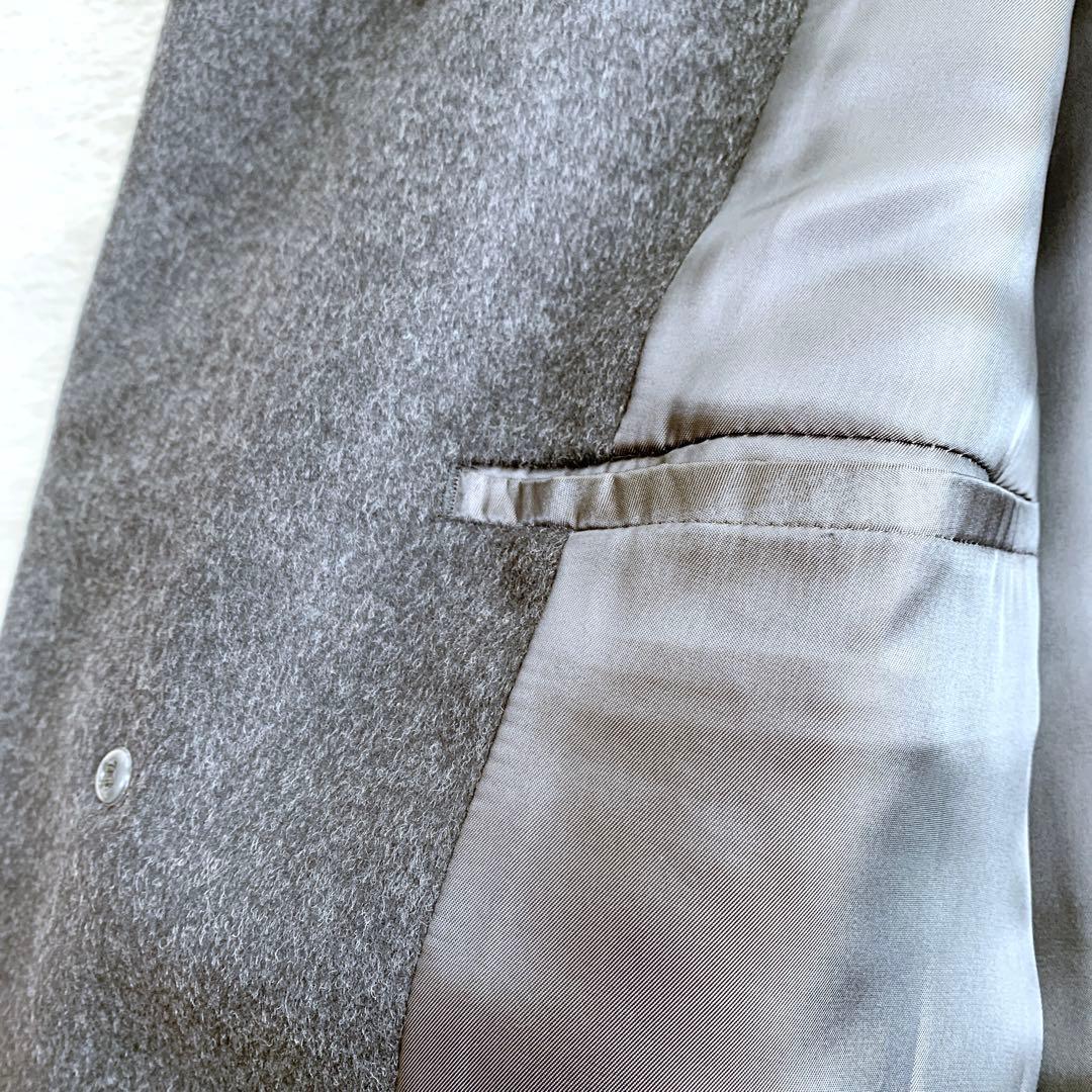 極美品♪ ニューヨーカー カシミヤウール バルカラーコート ロング XL