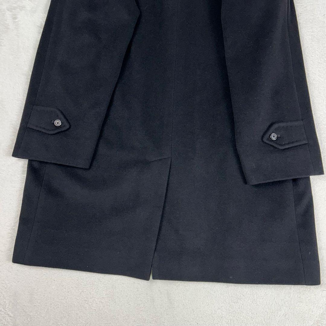 美品☆バーバリーロンドン カシミヤ アンゴラ混 ステンカラーコート チェック L