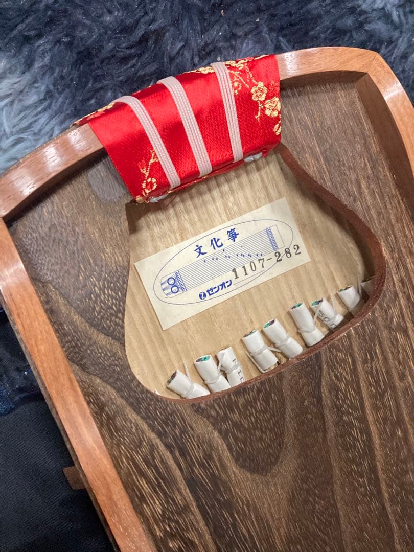 B）美品 ゼンオン 全音 文化箏 羽音 弦楽器 付属品 ソフトケース付き