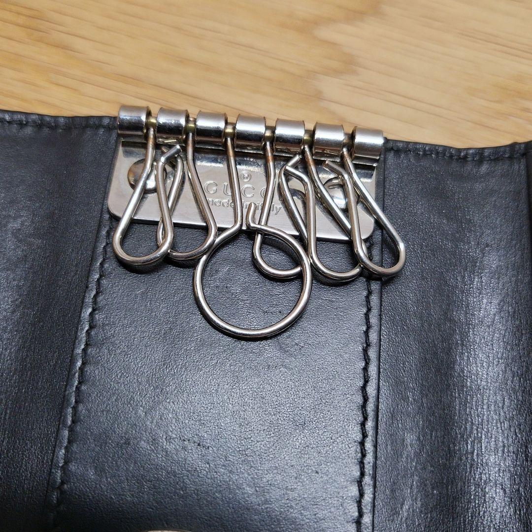 GUCCI グッチ GG グッチシマ キーリング付き 6連 キーケース ブラック