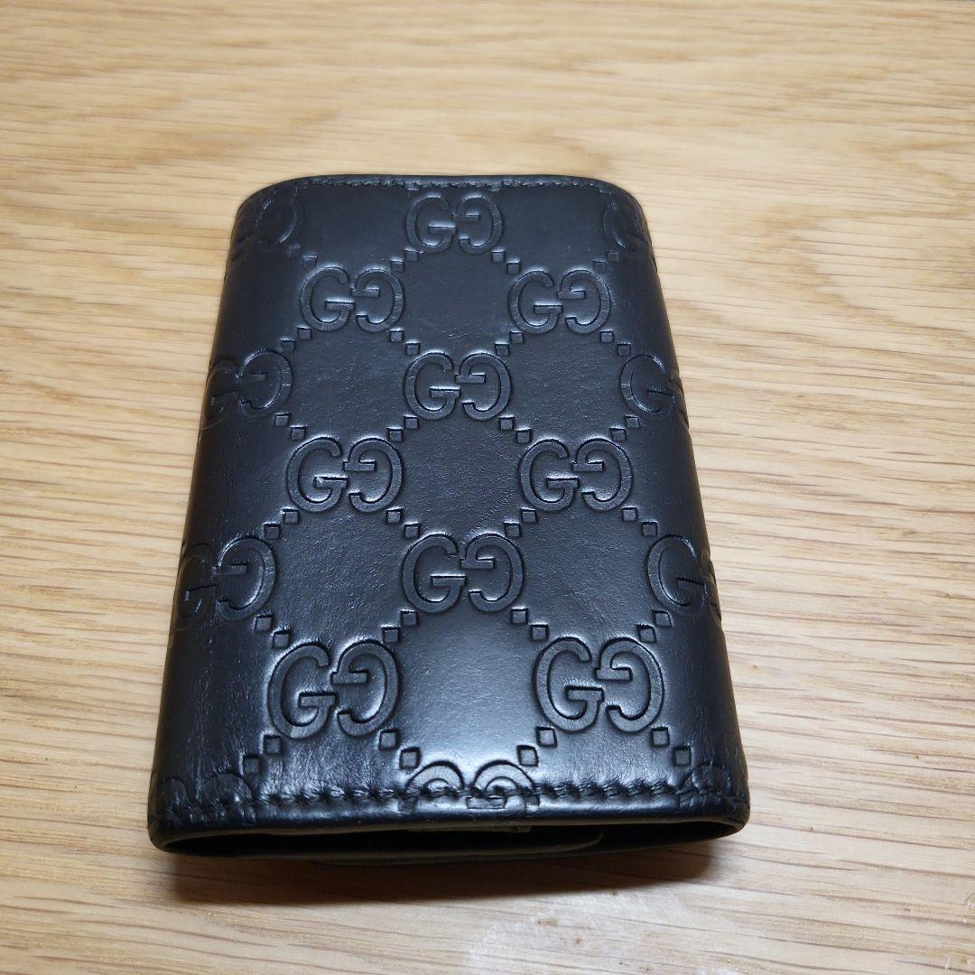 GUCCI グッチ GG グッチシマ キーリング付き 6連 キーケース ブラック