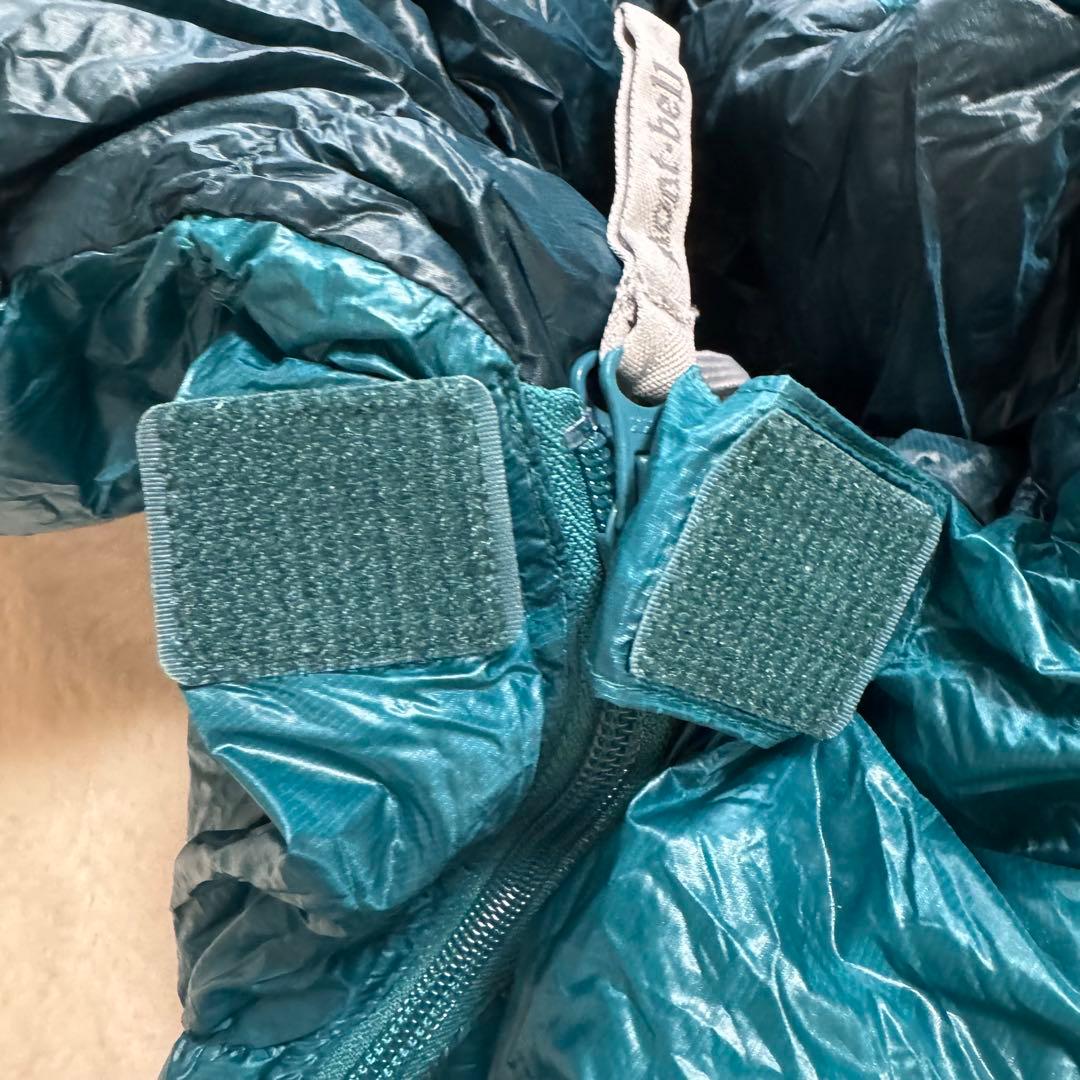 極美品モンベル800FP ダウンハガー800 #3 R/ZIP保管袋付　青緑