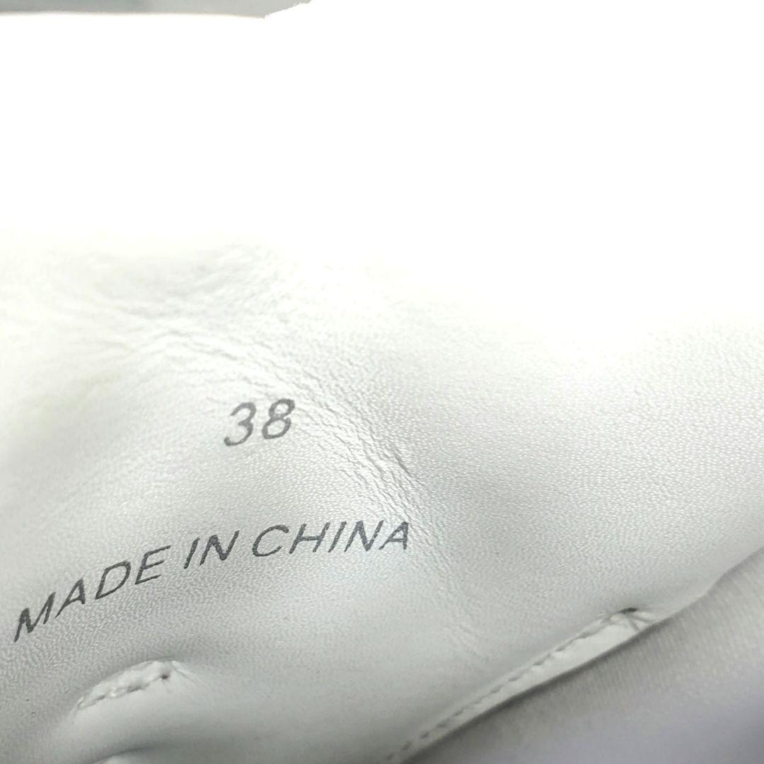 JIMMY CHOO 25cm レザースニーカー 白 ローカット 38 ロゴ