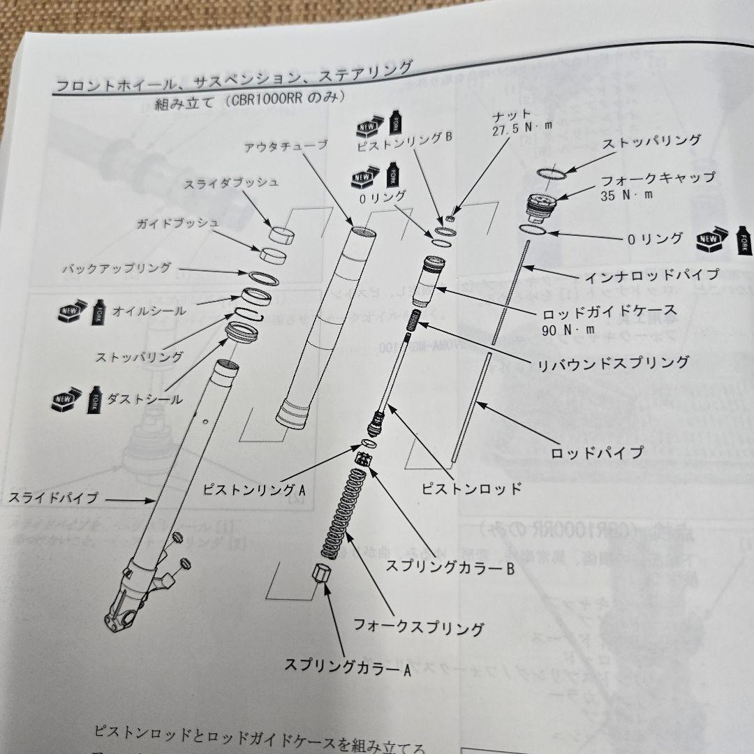 ホンダ CBR 1000RR SC77 サービスマニュアル&パーツカタログ