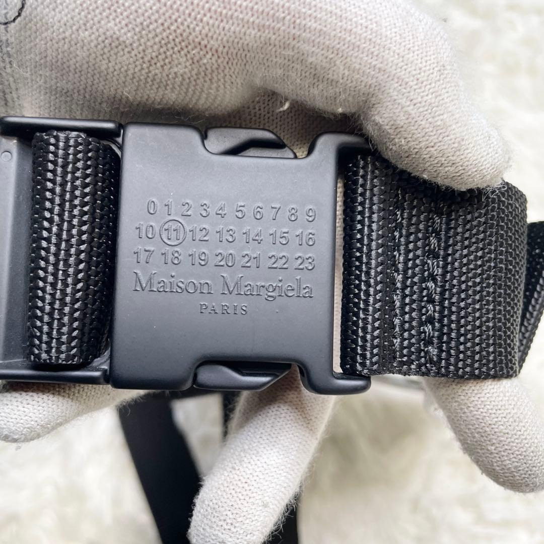 未使用級】マルジェラ ボディバッグ 4ステッチ カレンダー ブラック