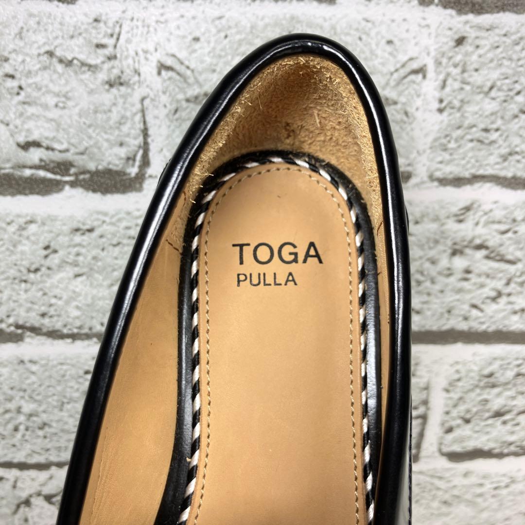 【試着程度】TOGA PULLA 23cm メタルローファー レザー