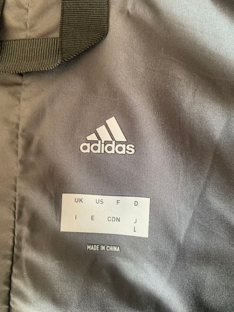 なーみadidas グレー ロング丈 ダウンジャケットEH3969 L