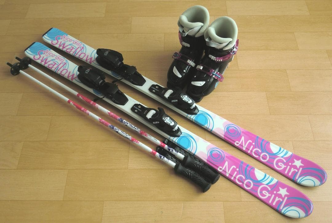 ■■1月限定■送料無料■ジュニア用スキーセット■板130靴23■WAX■女の子■