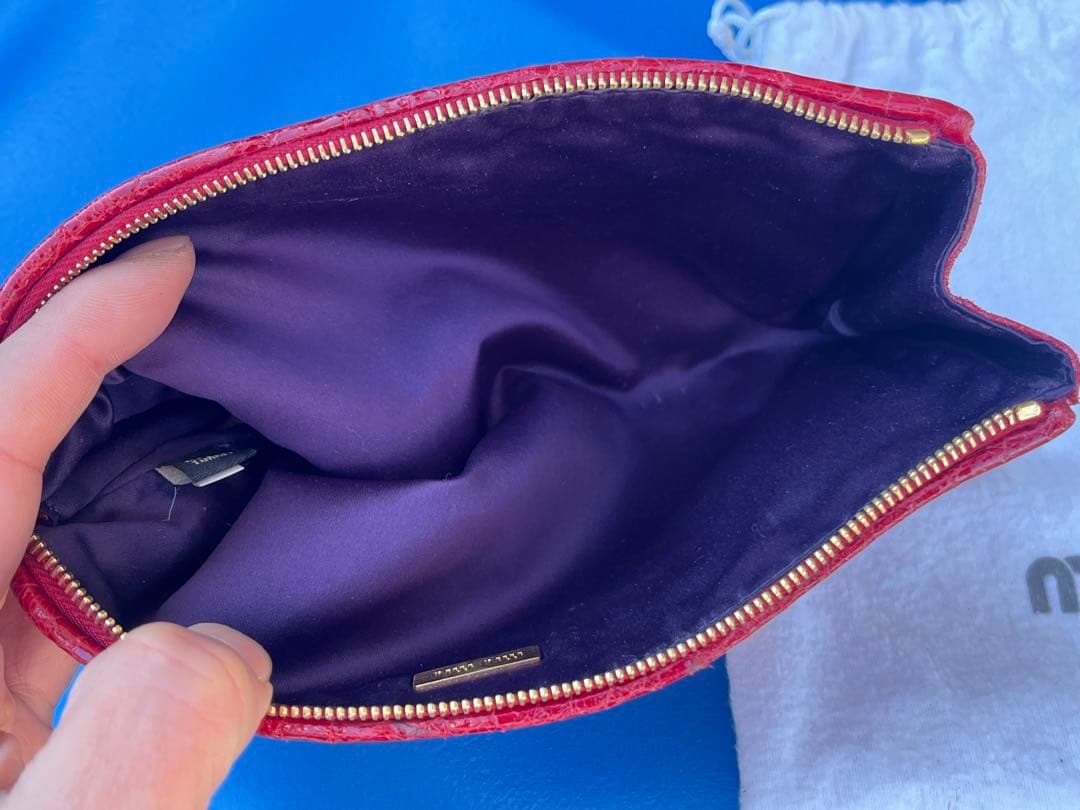 miu miuミュウミュウ　ポーチ　正規品　美品/クロコダイル エナメル 小物