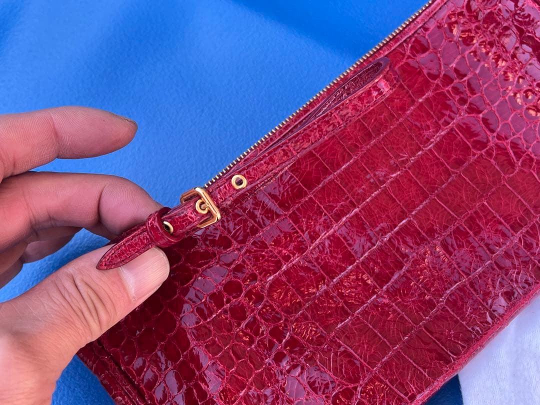 miu miuミュウミュウ　ポーチ　正規品　美品/クロコダイル エナメル 小物