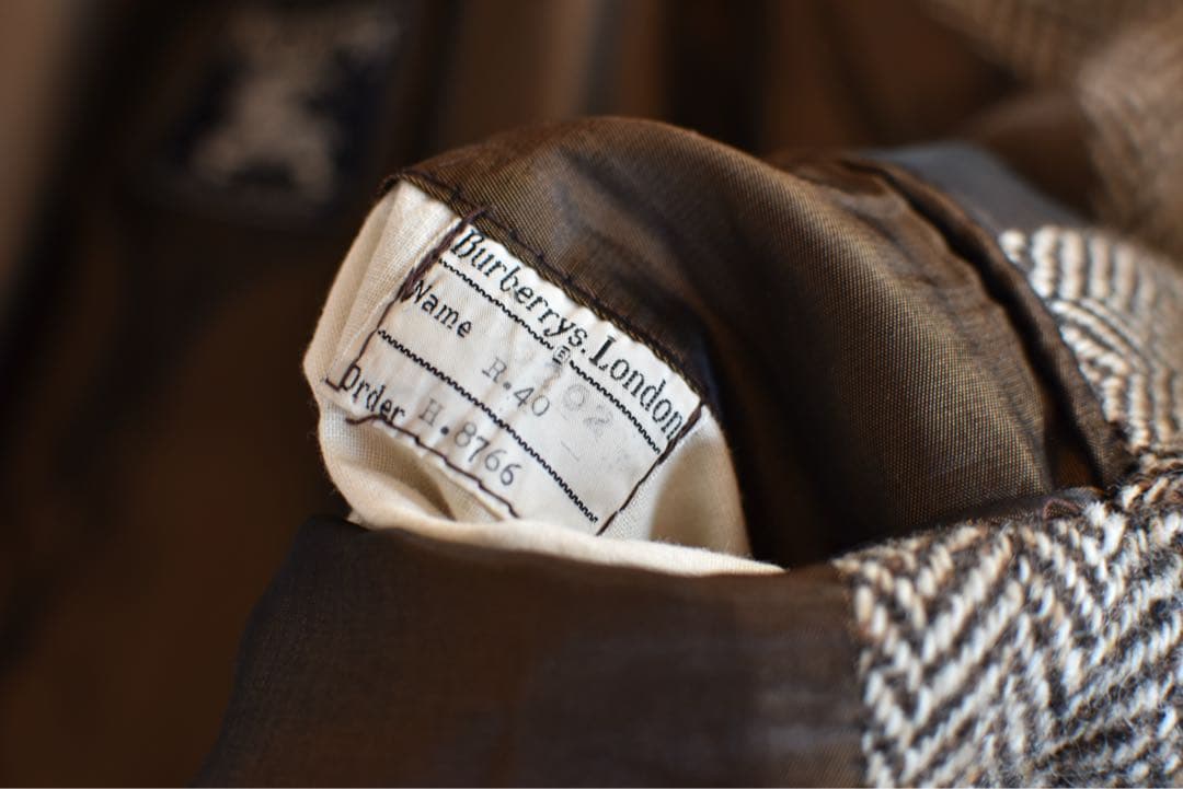 Burberrys ヘリンボーン ステンカラーコート 一枚袖