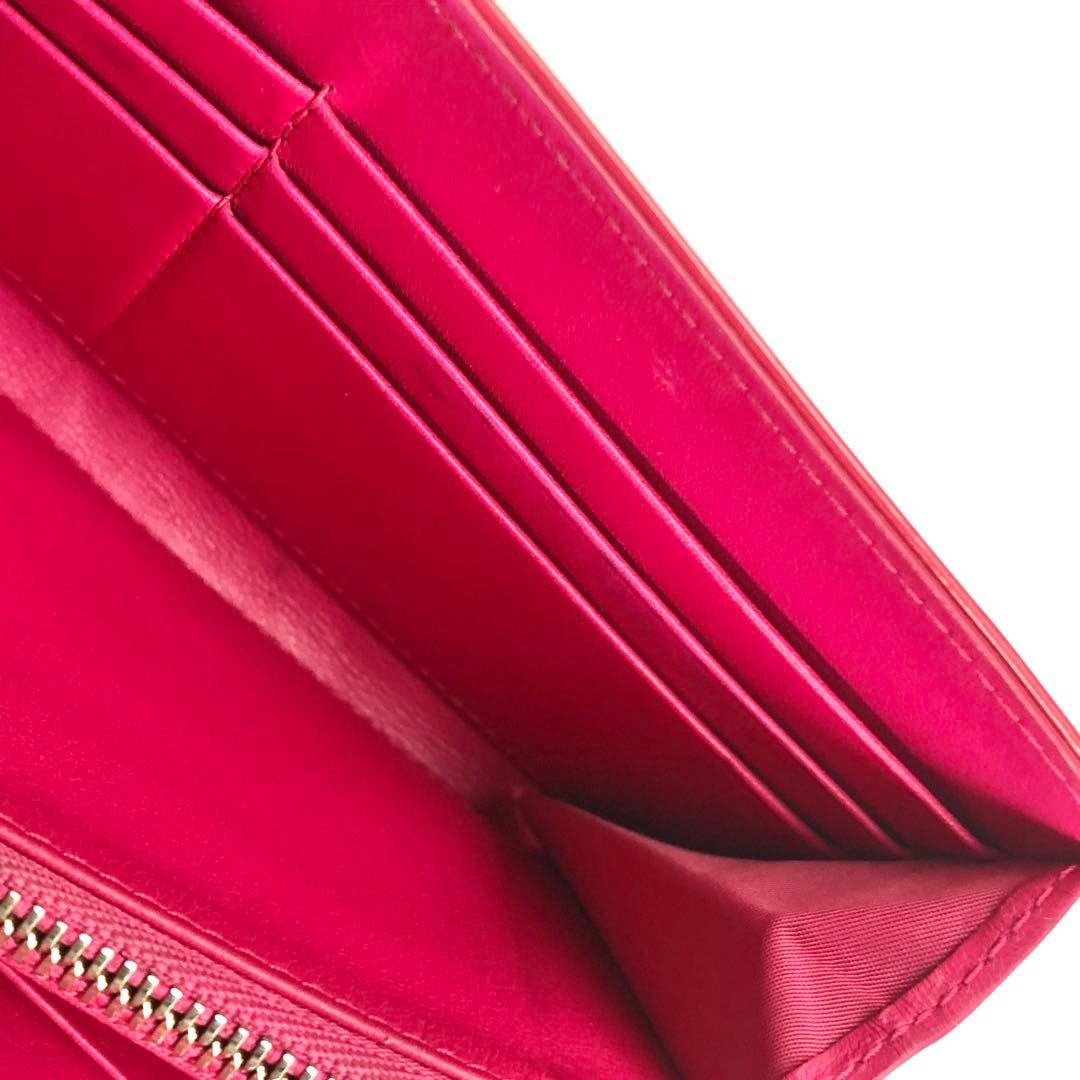 Dior ディオール レディディオール 長財布 ピンク チャーム付