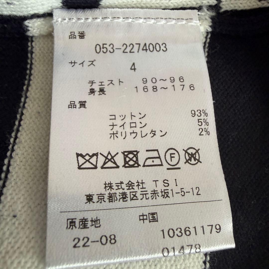 現行モデル　パーリーゲイツ　ニット　セーター　ハイネック　ボーダー　白　紺　4