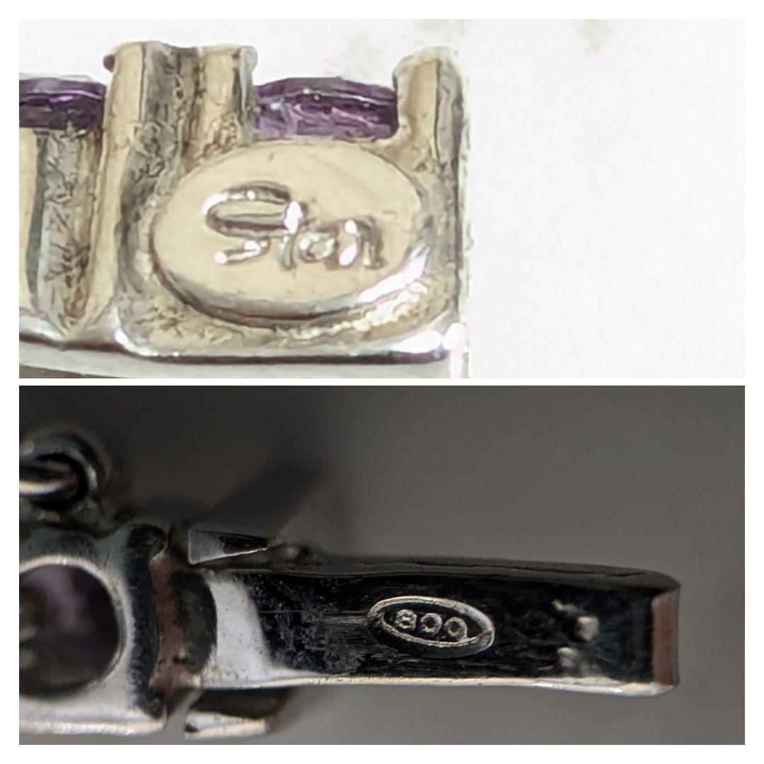 美品　スタージュエリー　テニスブレスレット　シルバー クリスタル パープル