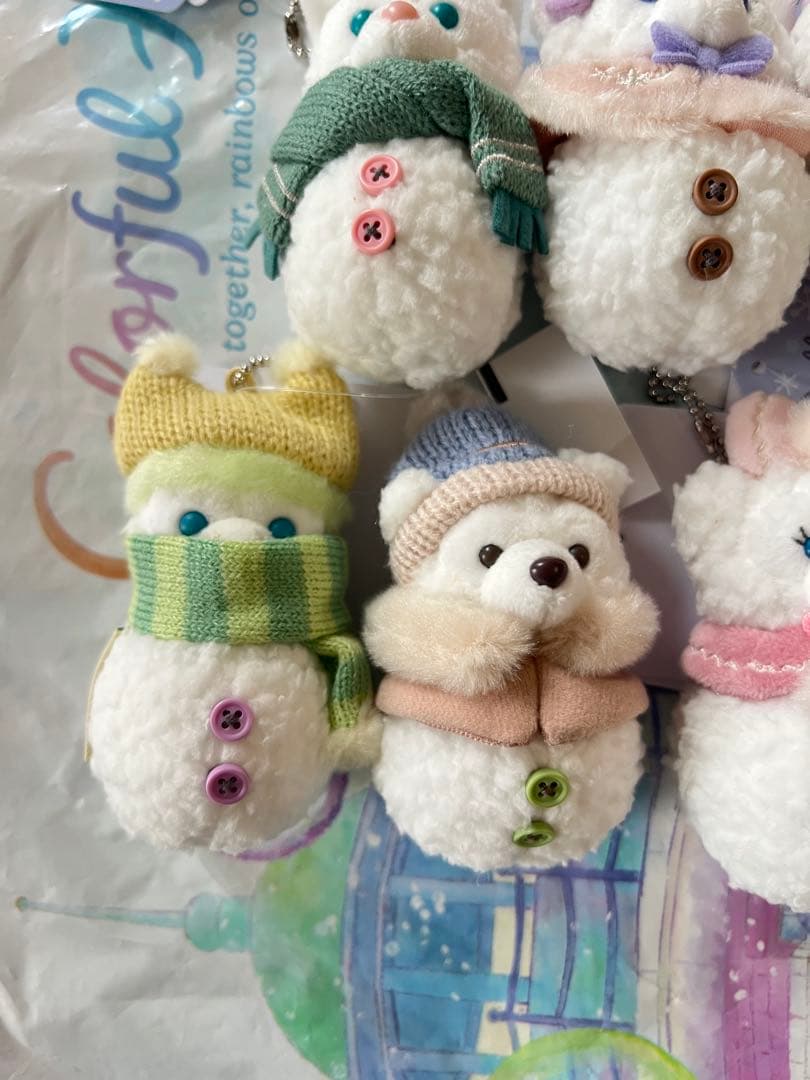 雪だるま　ぬいぐるみチャーム　シークレットオブスノーウィーデイ　全種類　ダフフレ