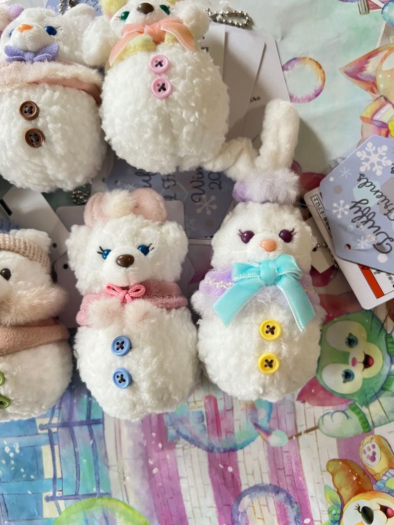 雪だるま　ぬいぐるみチャーム　シークレットオブスノーウィーデイ　全種類　ダフフレ