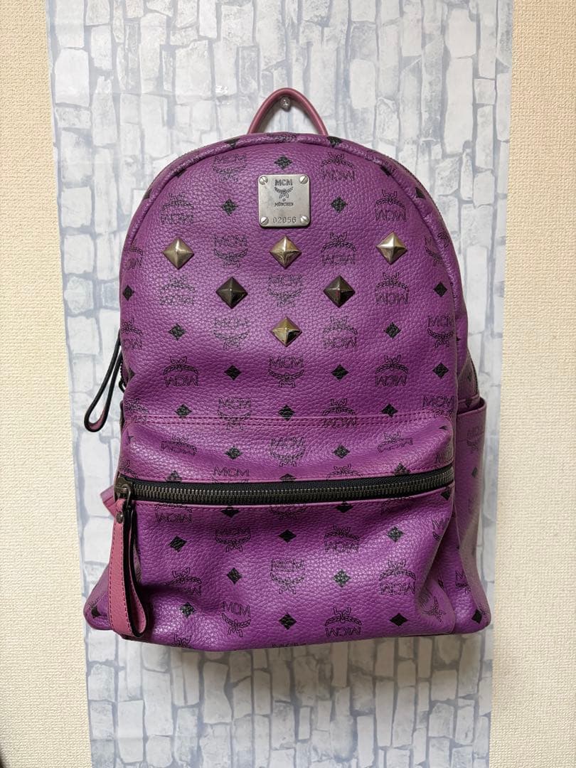美品 MCM バッグパック パープル