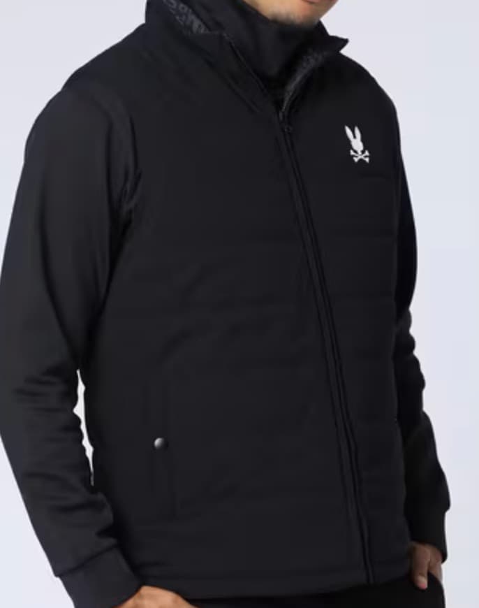 サイコバニー PSYCHOBUNNY 総柄フォントロゴ リバーシブルベスト L