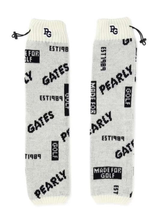 パーリーゲイツ ロゴジャガード レッグウォーマー ＜ロゴ柄＞ ホワイト