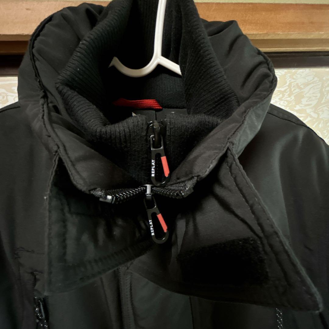 REPLAY ジャケット ブラック　黒　フード付き　コート