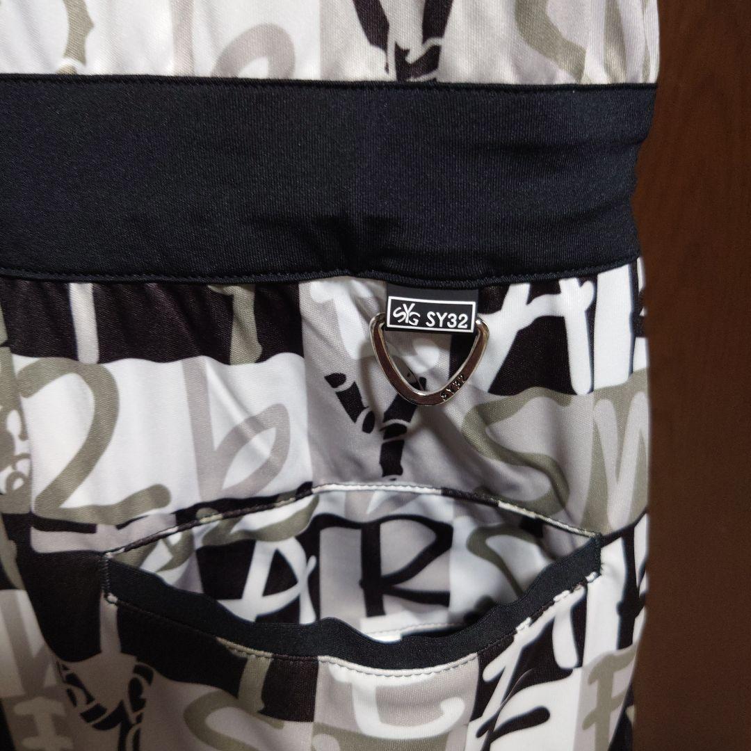 sy32：レディース：Lサイズ：グラフィカル モックネックワンピース：白