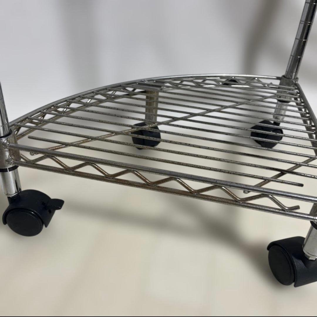 コーナーラック4段 スチール製 シルバー　ルミナスライト　ドウシシャ　収納ラック